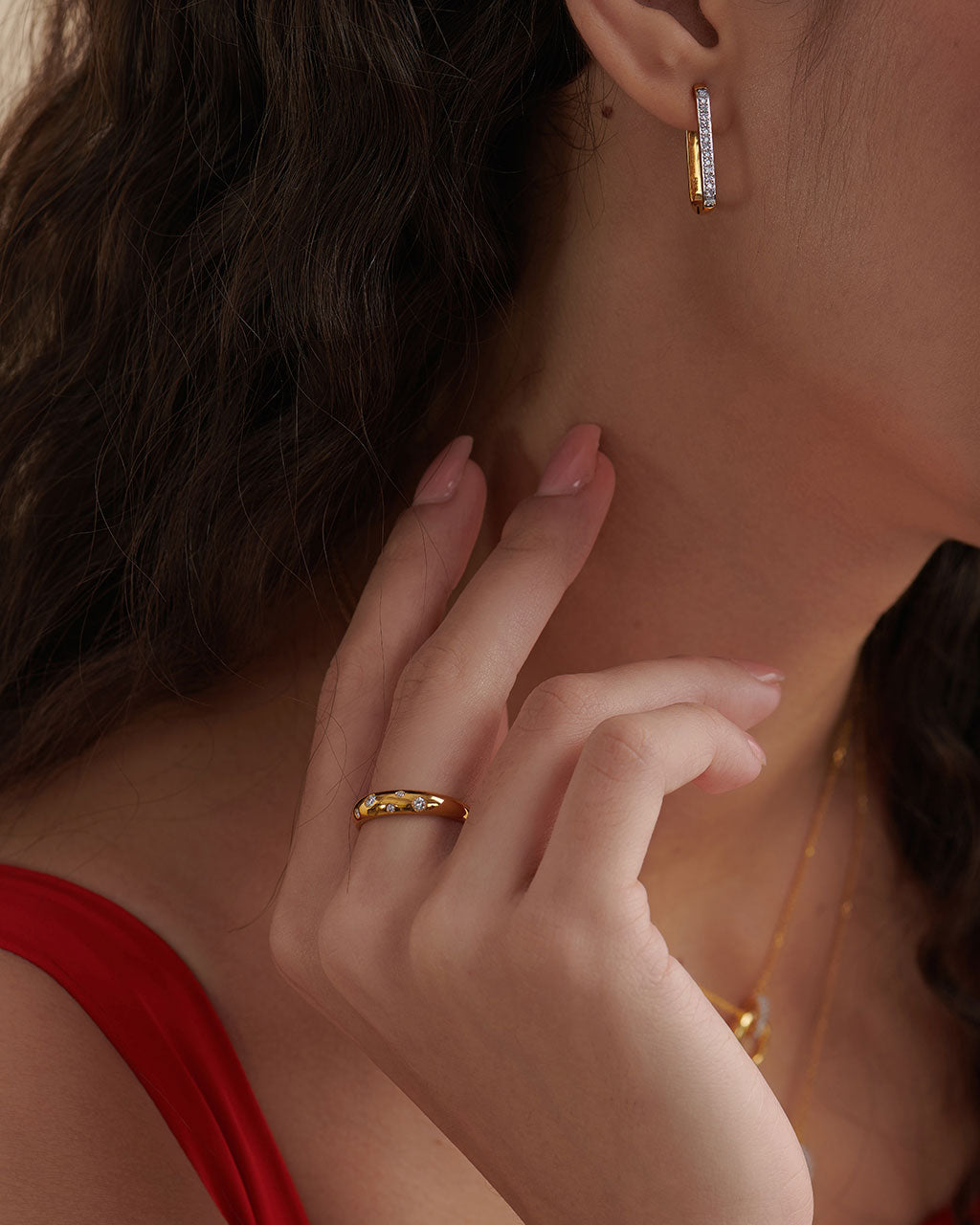 Paperclip Large Diamond Hoops, 14K Gold Vermeil, 1/5 ct Lab Grown Diamond-6