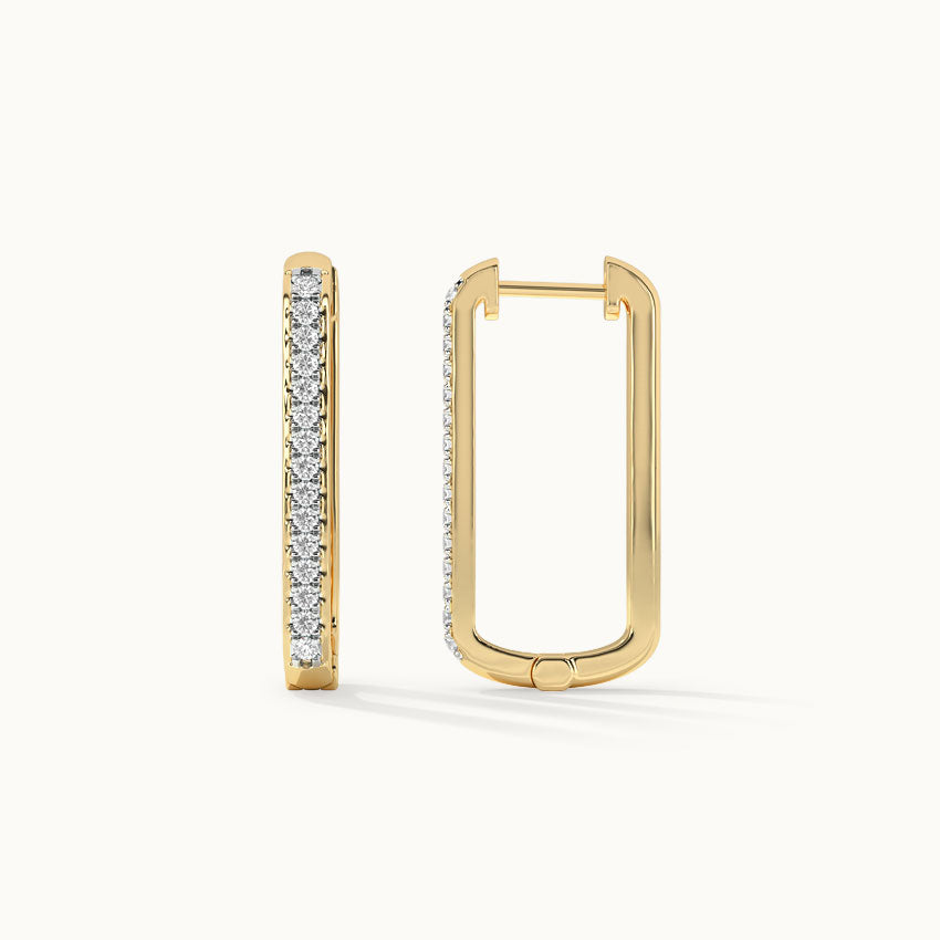 Paperclip Large Diamond Hoops