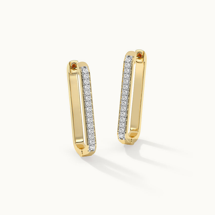 Paperclip Large Diamond Hoops, 14K Gold Vermeil, 1/5 ct Lab Grown Diamond-8