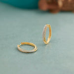 Two Row Medium Diamond Hoops, 14K Gold Vermeil, 1/3 ct Lab Grown Diamond-1