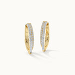 Two Row Medium Diamond Hoops,14K Gold Vermeil,1/3 ct Lab Grown Diamond-6