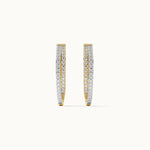 Two Row Medium Diamond Hoops,14K Gold Vermeil,1/3 ct Lab Grown Diamond-7