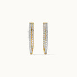 Two Row Medium Diamond Hoops,14K Gold Vermeil,1/3 ct Lab Grown Diamond-7