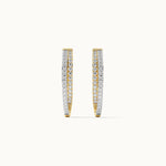 Two Row Medium Diamond Hoops, 14K Gold Vermeil, 1/3 ct Lab Grown Diamond-7