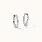 Graduated Medium Diamond Hoops, Sterling Silver, 1/4 ct Lab Grown Diamond-3