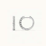 Graduated Medium Diamond Hoops, Sterling Silver, 1/4 ct Lab Grown Diamond-6