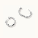 Graduated Medium Diamond Hoops, Sterling Silver, 1/4 ct Lab Grown Diamond-7