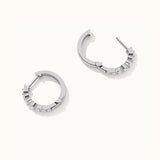 Graduated Medium Diamond Hoops, Sterling Silver, 1/4 ct Lab Grown Diamond-7