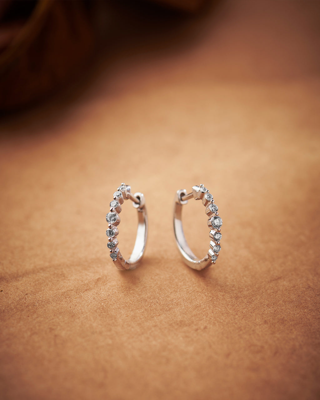 Graduated Medium Diamond Hoops, Sterling Silver, 1/4 ct Lab Grown Diamond-5