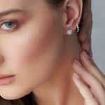 Graduated Medium Diamond Hoops, Sterling Silver, 1/4 ct Lab Grown Diamond-4