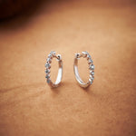 Graduated Medium Diamond Hoops, Sterling Silver, 1/4 ct Lab Grown Diamond-1