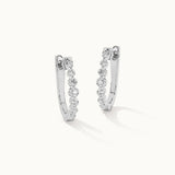 Captivating Pear Diamond Hoops, Sterling Silver, 1/2 ct Lab Grown Diamond-3