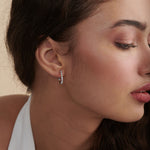 Captivating Pear Diamond Hoops, Sterling Silver, 1/2 ct Lab Grown Diamond-4