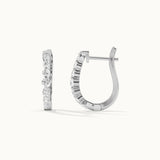 Captivating Pear Diamond Hoops, Sterling Silver, 1/2 ct Lab Grown Diamond-6