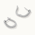 Captivating Pear Diamond Hoops, Sterling Silver, 1/2 ct Lab Grown Diamond-7