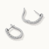 Captivating Pear Diamond Hoops, Sterling Silver, 1/2 ct Lab Grown Diamond-7