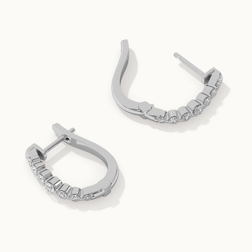 Captivating Pear Diamond Hoops, Sterling Silver, 1/2 ct Lab Grown Diamond-7