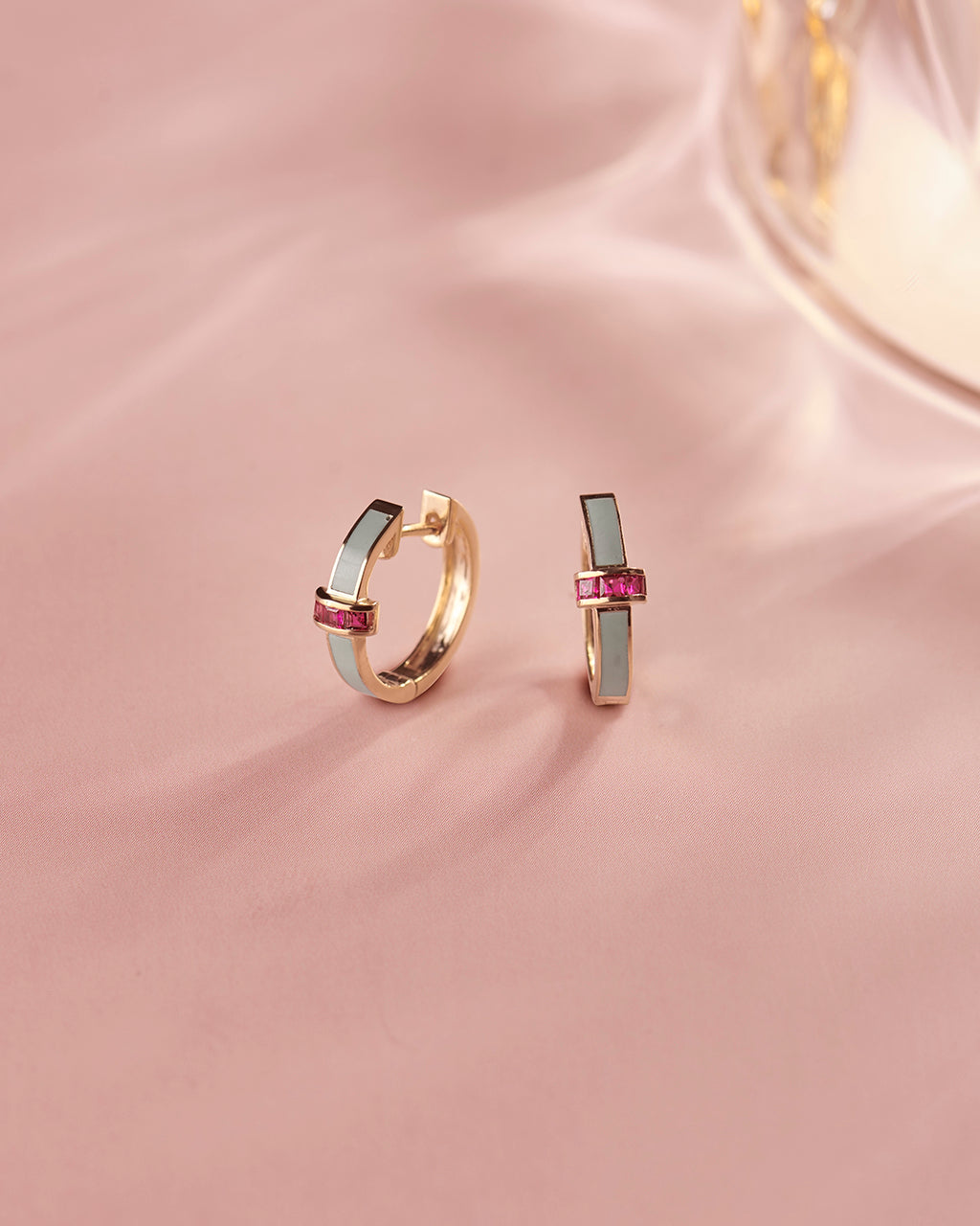 Candy Cera Mini Hoops, 14K Solid Gold-5