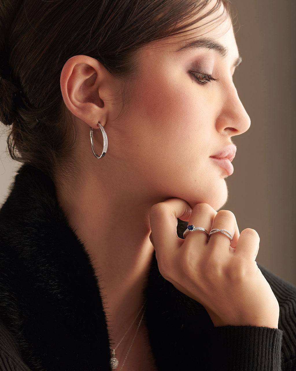 Classic Oval Large Diamond Hoops, 14K Solid Gold, 1/2 ct Lab Grown Diamond-2