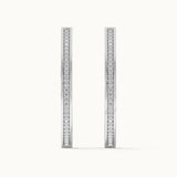 Classic Oval Large Diamond Hoops, Sterling Silver, 1/2 ct Lab Grown Diamond-8