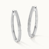Classic Oval Large Diamond Hoops, 14K Solid Gold, 1/2 ct Lab Grown Diamond-3