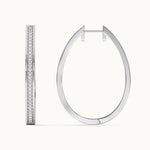 Classic Oval Large Diamond Hoops, 14K Solid Gold, 1/2 ct Lab Grown Diamond-7
