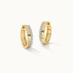 Two Band Diamond Hoops, 14K Solid Gold, 1/4 ct Lab Grown Diamond-3