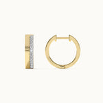 Two Band Diamond Hoops, 14K Solid Gold, 1/4 ct Lab Grown Diamond-7