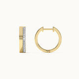 Two Band Diamond Hoops, 14K Solid Gold, 1/4 ct Lab Grown Diamond-7