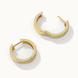 Two Band Diamond Hoops, 14K Solid Gold, 1/4 ct Lab Grown Diamond-8