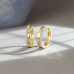 Two Band Diamond Hoops, 14K Gold Vermeil, 1/4 ct Lab Grown Diamond-6