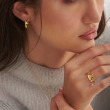 Two Band Diamond Hoops, 14K Solid Gold, 1/4 ct Lab Grown Diamond-5