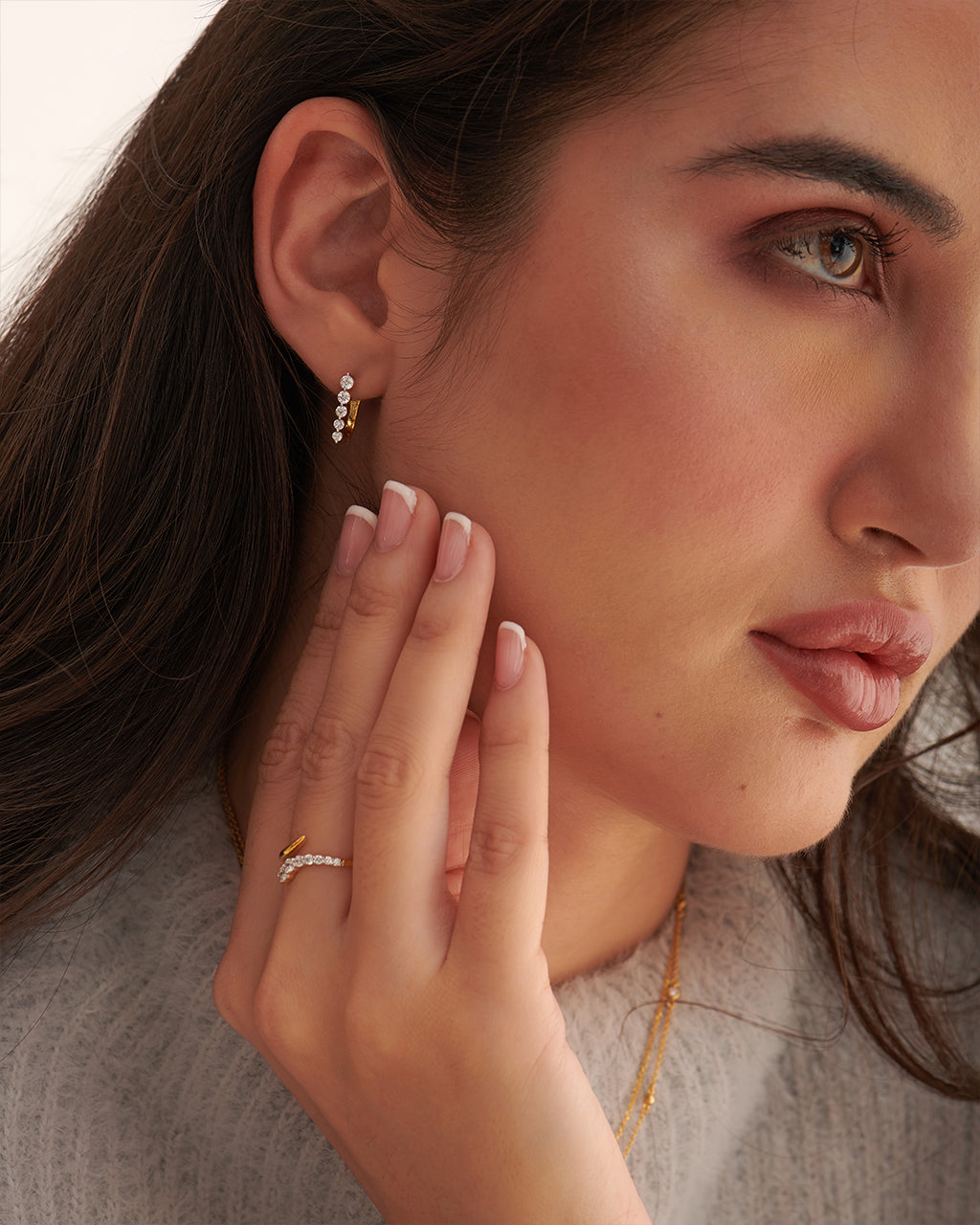Classic Journey Diamond Hoops, 14K Gold Vermeil, 1/2 ct Lab Grown Diamond-2