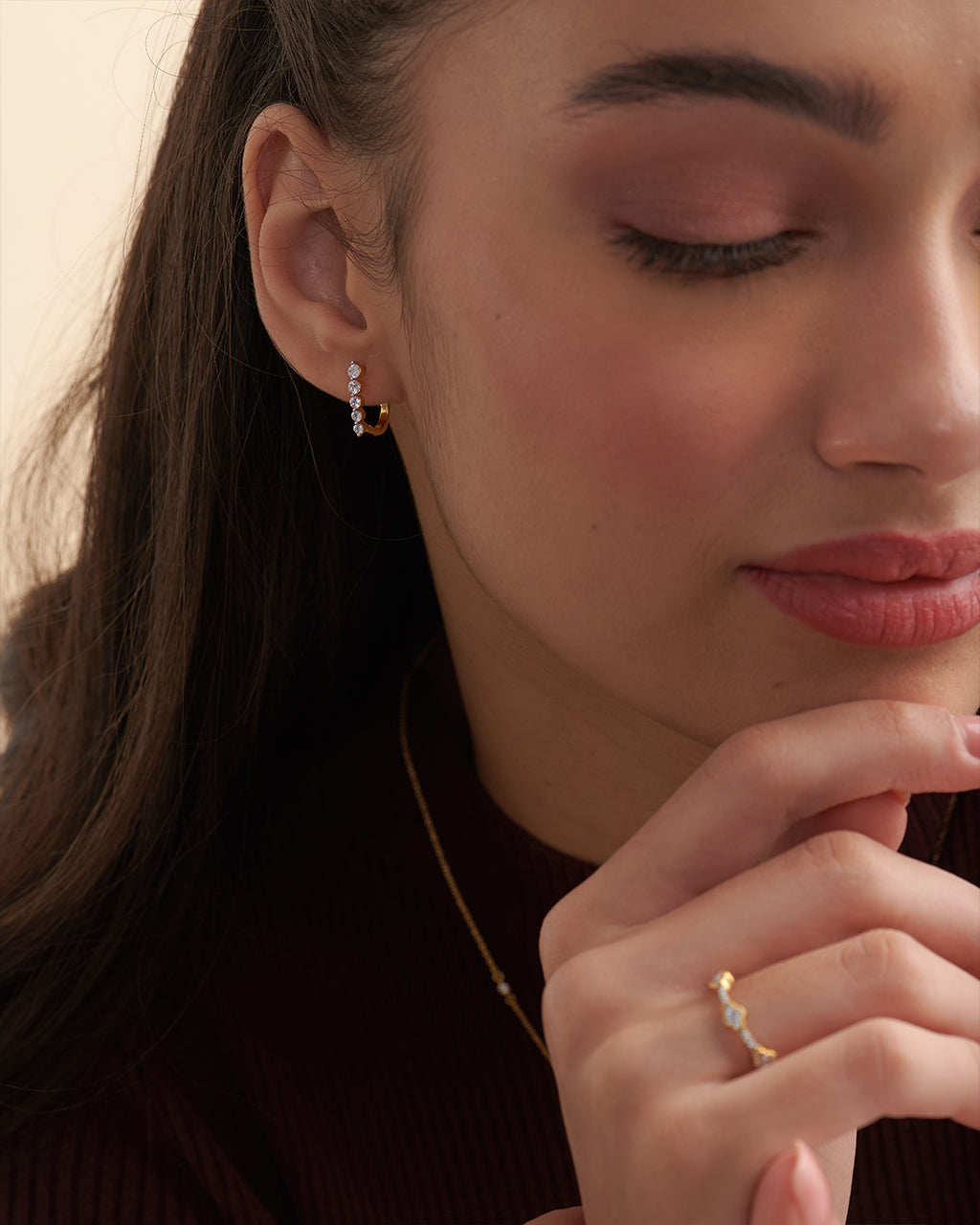 Classic Journey Diamond Hoops, 14K Gold Vermeil, 1/2 ct Lab Grown Diamond-5
