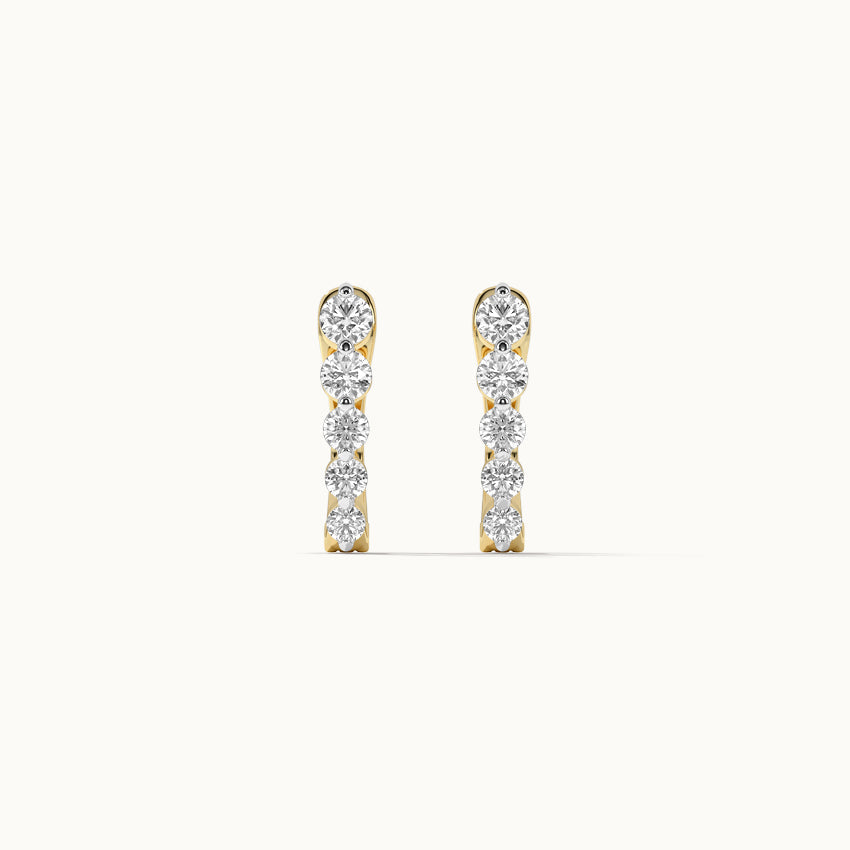 Classic Journey Diamond Hoops, 14K Gold Vermeil, 1/2 ct Lab Grown Diamond-7