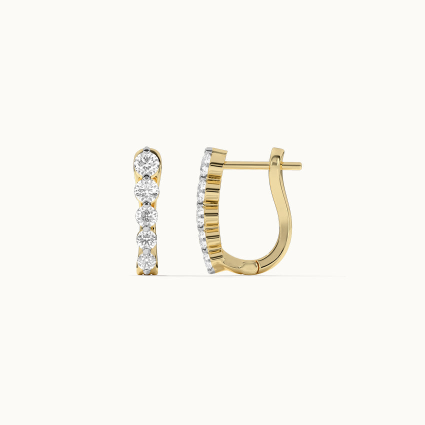 Classic Journey Diamond Hoops, 14K Gold Vermeil, 1/2 ct Lab Grown Diamond-8