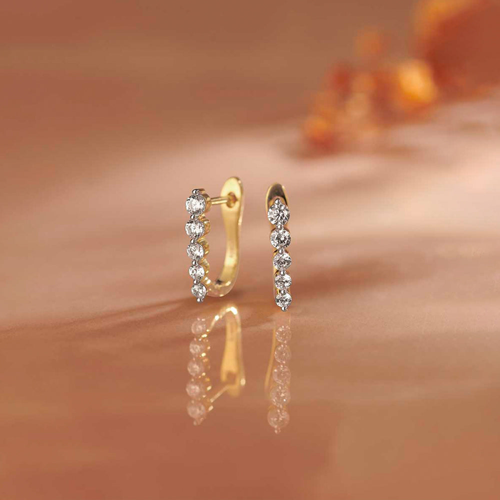Classic Journey Diamond Hoops, 14K Gold Vermeil, 1/2 ct Lab Grown Diamond-1