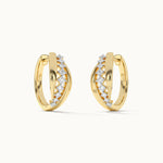 Ridge Diamond Hoops, 14K Solid Gold, 1/3 ct Lab Grown Diamond-5