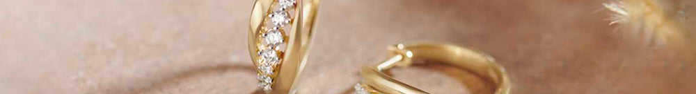Ridge Diamond Hoops, 14K Solid Gold, 1/3 ct Lab Grown Diamond-1