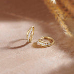 Ridge Diamond Hoops, 14K Solid Gold, 1/3 ct Lab Grown Diamond-1