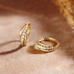 Ridge Diamond Hoops, 14K Solid Gold, 1/3 ct Lab Grown Diamond-6