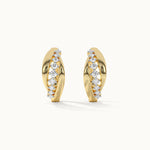 Ridge Diamond Hoops, 14K Solid Gold, 1/3 ct Lab Grown Diamond-7