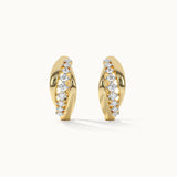 Ridge Diamond Hoops, 14K Solid Gold, 1/3 ct Lab Grown Diamond-7