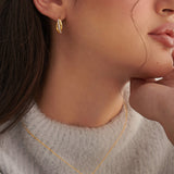 Ridge Diamond Hoops, 14K Solid Gold, 1/3 ct Lab Grown Diamond-3