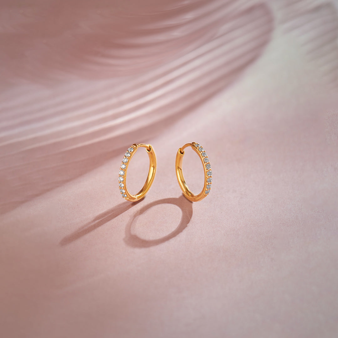 Classic Diamond Hoops, 14K Gold Vermeil, 1/4 ct Lab Grown Diamond-1