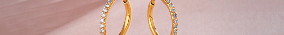 Classic Diamond Hoops, 14K Gold Vermeil, 1/4 ct Lab Grown Diamond-1