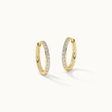 Classic Diamond Hoops, 14K Solid Gold, 1/4 ct Lab Grown Diamond-2