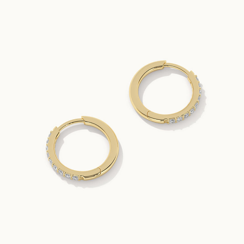 Classic Diamond Hoops, 14K Gold Vermeil, 1/4 ct Lab Grown Diamond-6