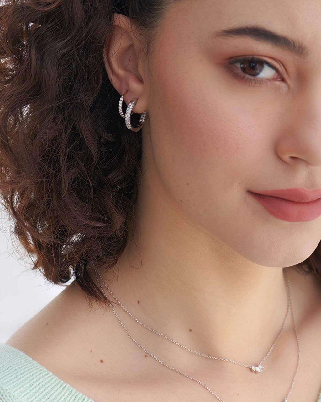 Classic Diamond Hoops, 14K Solid Gold, 1/4 ct Lab Grown Diamond-3