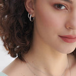 Classic Diamond Hoops, 14K Solid Gold, 1/4 ct Lab Grown Diamond-3